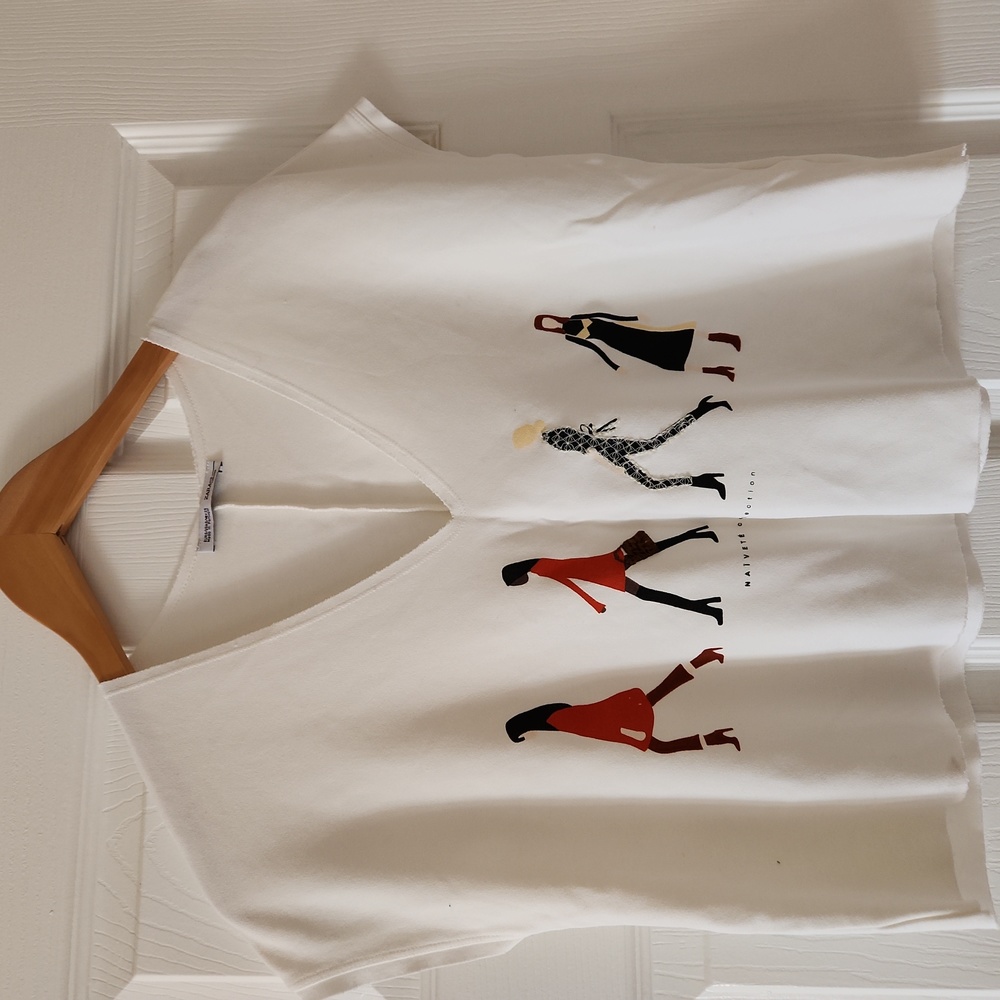 Zara cropped V-neck knit top